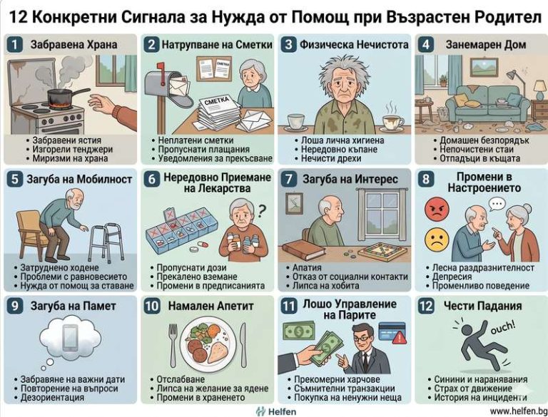 Признаци че възрастен родител се нуждае от помощ